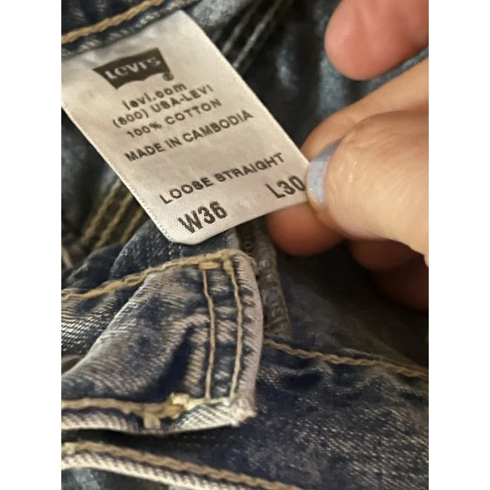 Levi's Carpenter Jeans Mens 36x30 Loose Straight Light Wash Denim Utility Y2K